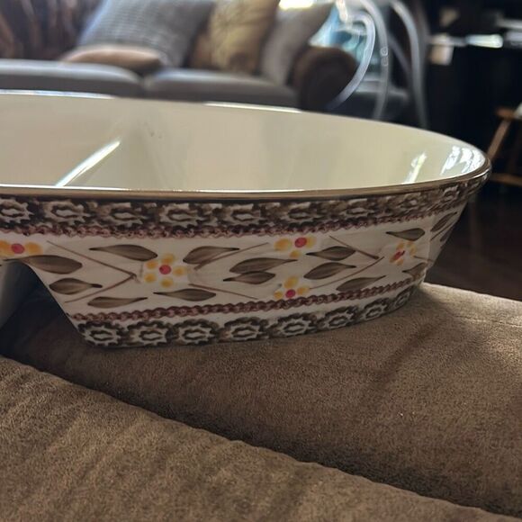 Temptations Old World Divided Casserole- Brown. VTG. - Picture 2 of 10